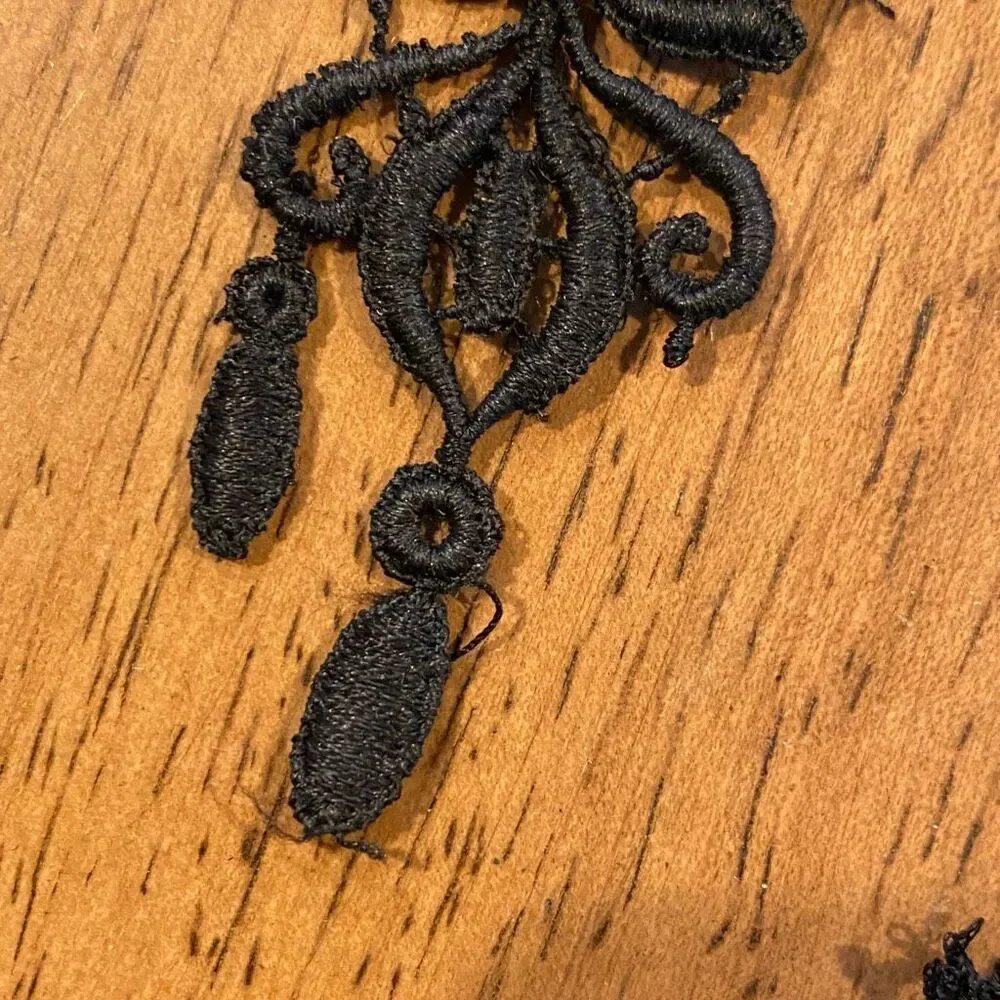 Vintage Black Lace Appliqués Butterfly